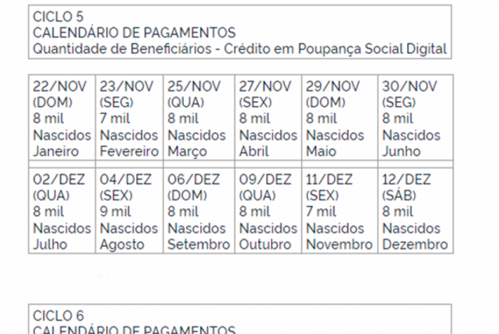 Confira ciclos do pagamento do aux&iacute;lio emergencial