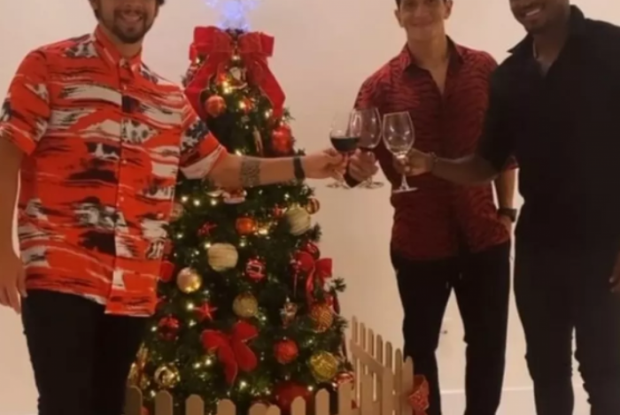 Benitez, Cano e Gustavo Torres passaram Natal juntos